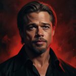 Eine Illustration von Brad Pitt als Vampir Er hat lang