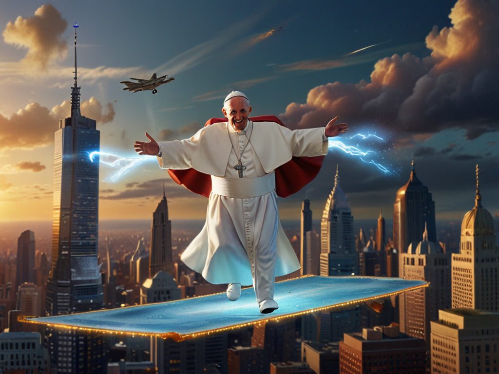 papst franziskus der fliegende teppich der naechstenliebe